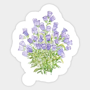 blue gentiana scabra flower watercolor Sticker